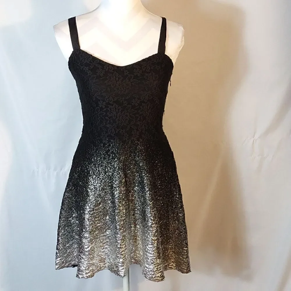 Free People Foil Ombre Fit & Flare Mini Dress